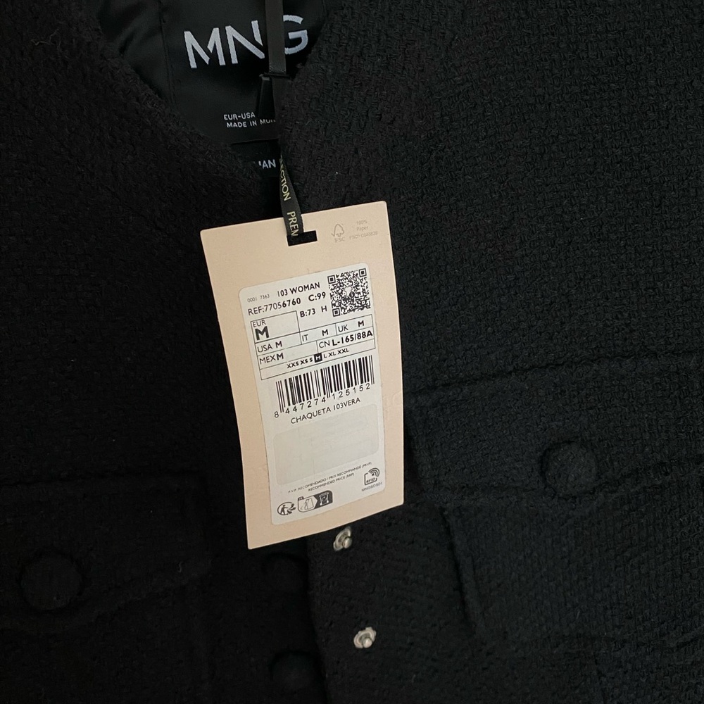 Mango Black Military-Style Button Jacket - Picture 2 of 2